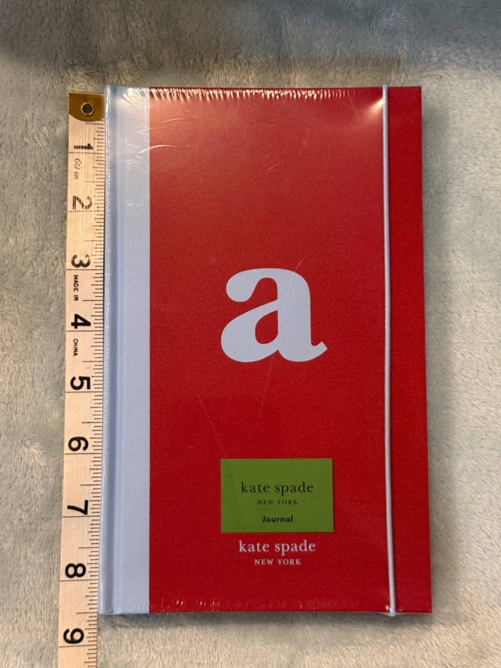kate spade Red Hardcover Monogram 'a' Journal with Light Blue Accents - Picture 9 of 10